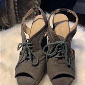 🆕 Marco Santi Leopard Wedge Shoes with Lace Tie